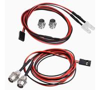 GTIWUNG 2Pack 2LEDs RC Car LED Light Phares Feu arrière Éclairage, RC Accessoire 2 Blancs 5mm ou 2 Rouges 5mm, pour 1/8 1/10 Télécommande RC Car Truck Crawler