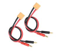 GTIWUNG 2Pcs XT90 Câble de Chargement, Connecteur de Fil de câble de Charge, XT90 Fil de raccordement, XT90 à 4.0mm Connecteur Banane Câble avec 30cm 12AWG Câble Silicone pour RC Batterie