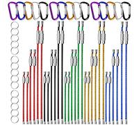 GTIWUNG 30 Pcs Fil Métal Porte-clés Multicolore, Câble Porte-clés, Boucle Anneaux avec Joints en Acier Inoxydable+15Pcs Mousquetons en Aluminium + 15Pcs Anneau Clé pour Bagages de Randonnée Tags