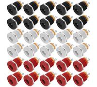 GTIWUNG 30 Pièces Mini Prise 12 Volt Femelle Connecteur 5.5mm x 2.1mm Alimentation Fiche à Souder, 5,5 x 2,1 mm DC Connecteur Jack Femelle 3 Broches Connecteur Monté sur Panneau