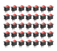 GTIWUNG 35Pcs On/Off Interrupteur Bascule, Mini Bateau Commutateur SPST Bouton poussoir Interrupteur à Bascule pour Voiture Auto Bateau appareils ménagers, Rouge