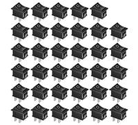 GTIWUNG 35Pcs On/Off Interrupteur Bascule, Mini Bateau Commutateur SPST Bouton poussoir Interrupteur à Bascule pour Voiture Auto Bateau appareils ménagers, Noir