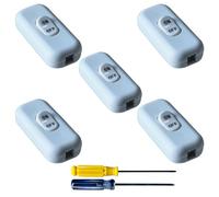 GTIWUNG 5 Pièces Interrupteur Lampe de Chevet ON OFF Interrupteurs à Bascule Blanc Remplacement du Commutateur en Ligne Intermédiaires Bi-Polaires 6A 250V, pour Petit Appareil, Lampe de Bureau