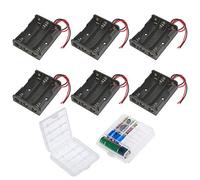 GTIWUNG 6PCS AA Support de Batterie, Noir Batterie Stockage Boite Coffre Support, AA Battery Holder Box Case, 3 x 1,5V