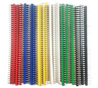 GTIWUNG 72 Pièces 2,54 mm PCB Board Pin Header Connector Strip 40 Broches Tête Mâle Connecteur à Broche pour Arduino Prototype Shield 6 Couleurs, 12 Pièces Chacune