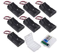 GTIWUNG 7PCS AA Support de Batterie, Noir Batterie Stockage Boite Coffre Support, AA Battery Holder Box Case, 2 x 1,5V