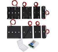 GTIWUNG 8PCS AA Support de Batterie, Noir Batterie Stockage Boite Coffre Support, Battery Holder Box Case, 1.,5V/2x1,5V/3x1,5V/4x1,5V, 2PCS Boîte à Piles en Plastique pour AA et AAA (Transparent)