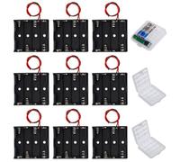 GTIWUNG 9 Pièces 4AA Support de Batterie 4 x 1,5V Battery Holder Box Case, Coupleur Pile AA par 4 Noir, 3 Pièces Boite Rangement Piles AA et AAA Stockage Coffre Transparent