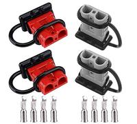 GTIWUNG Batterie Connecteur 50A, Connectique Batterie Paire de Prise Connecteur 50A Batterie Connexion Rapide Prise de Connecteur 50Amp 600V, Rouge & Gris