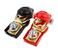 GTIWUNG Cosse Batterie Bornes et Connecteurs, Coupe-Circuit pour Bateau/Camion/Voiture/Van, Rouge et Noir, Positive et Négative (1 Paire)