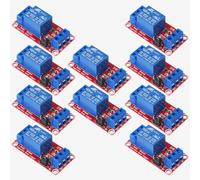 GTIWUNG Lot de 10 Module Relais 1 Canal, 5V 1 Channel Relay Module avec Optocoupleur, Compatible avec Déclencheur de Bas Ou Haut Niveau