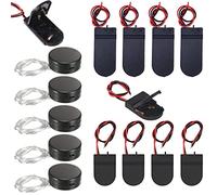 GTIWUNG Lot de 15 Porte-Piles, Supports de Batterie de 2 Cellules de Bouton CR2032, Piles Bouton CR2032 1x3V 2x3V avec Commutation Marche/Arret Interrupteur, Noir