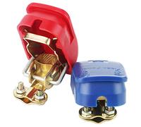 GTIWUNG Lot de 2 Cosses Batterie Serrage Rapide, Libération Rapide 12V Cosse Batterie Bornes de Batterie Connecteurs, Coupe Batterie pour Bateau/Camion/Voiture/Van, Rouge et Noir