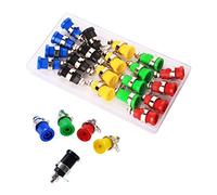 GTIWUNG Lot de 20 4mm Fiche Banane Douille, Fiche Banane Femelle, 4mm Douille de Sécurité, Haut-Parleur Reliure Femelle Post Socket Jack, 5 Colors Red/Yellow/Blue/Green/Black
