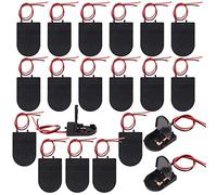 GTIWUNG Lot de 20 Porte-Piles, Supports de Batterie de Cellule de Bouton CR2032 3V, Piles Bouton CR2032 1 x 3V avec Commutation Marche/Arret Interrupteur, Noir