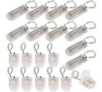 GTIWUNG Lot de 20 Porte-Piles, Supports de Batterie de Cellules de Bouton CR2032, Piles Bouton CR2032 1 x 3V/2 x 3V avec Commutation Marche/Arret Interrupteur, Transparent