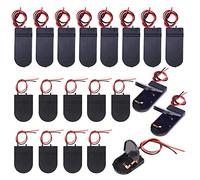 GTIWUNG Lot de 20 Porte-Piles, Supports de Batterie de Cellules de Bouton CR2032, Piles Bouton CR2032 1 x 3V/2 x 3V avec Commutation Marche/Arret Interrupteur, Noir