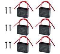 GTIWUNG Lot de 6 Condensateurs CBB61 450V 2.0 µF AC 50/60 Hz Climatiseur Ventilateur Moteur Condensateur de Marche, Condensateur de Démarrage pour Ventilateur de Plafond, Ventilateur, Hotte