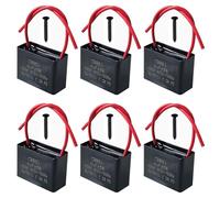 GTIWUNG Lot de 6 Condensateurs CBB61 450V 4 µF AC 50/60 Hz Climatiseur Ventilateur Moteur Condensateur de Marche, Condensateur de Démarrage pour Ventilateur de Plafond, Ventilateur, Hotte