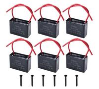GTIWUNG Lot de 6 Condensateurs CBB61 450V 5 µF AC 50/60 Hz Climatiseur Ventilateur Moteur Condensateur de Marche, Condensateur de Démarrage pour Ventilateur de Plafond, Ventilateur, Hotte
