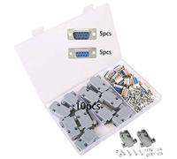 GTIWUNG RS232 Lot de 10 Connecteur DB9 Broches Mâle à Femelle, DB9 Male vers Femelle a Souder, Adaptateur avec Coque en Plastique