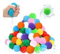 GTJEOI 54 Pièces Balles à Eau Réutilisables, Ballon d'eau en Peluche, Remplissage Rapide Bombe a Eau Ballon, Bombe à Eaus Splash Balle, Water Splash Ball Colorés pour Fête D'été Jeux Piscines d'eau