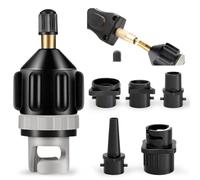 GTJEOI Adaptateur Gonfleur Paddle, Adaptateur Sup Ventil avec 4 Buses de Valve d'air, Adaptateur Pompe Kayak, Adaptateur de Pompe pour Planche à Pagaie, Bateau Gonflable