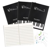 GTJEOI Cahier de Musique, Carnet de Partitions, Papier Partition de Musique 16K, 16 Pages avec 12 Portées, Bloc Musique pour Apprentissage Solfège, Cours de Musique et Composition