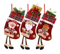 GTJEOI Chaussette de Noël, Lot de 3 Botte de Noël à Suspendre, 3D de noël Chaussette, Chaussettes de noëls Personnalisées, Décoration Chaussettes Cheminée pour Décoration noels