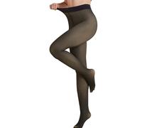 GTJEOI Collant Polaire Femme (FR/ES, Alpha/lettres, S, M, Taille normale, Taille normale, Noir)