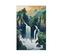 GTJKSX Hokusai Ukiyo-e Impression sur toile Motif cascade japonaise Décoration pour chambre à coucher, bureau, chambre, cadeau 20 x 30 cm