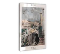GTJKSX Impression sur toile représentant un chat de Rome - Décoration murale moderne - Vue du Colisée - Sans cadre - Décoration murale pour chambre à coucher, bureau, chambre - Cadeau idéal - 20 x 30