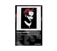 GTJKSX Whole Lotta Red - Poster d'album de musique sur toile - Décoration murale pour salon, chambre à coucher - 40 x 60 cm