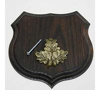 GTK - Geweihe & Trophäen KRUMHOLZ 1 x Plaque en Forme de trophée - AF 15 cm - avec Feuille de chêne Massif + Petite