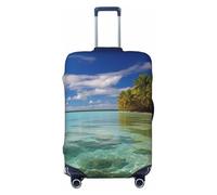 GTKSYNVE Aitutaki Lagoon Housse de bagage pour valise, approuvée par la TSA, housse de protection en élasthanne extensible, lavable, housse de bagage de voyage, grande housse pour 45,7 à 81,3 cm, Noir