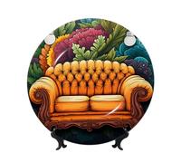GTKSYNVE Assiettes décoratives en porcelaine anglaise de 25,4 cm avec support de présentation - Ornements en céramique - Assiette en porcelaine pour la maison et le bureau - Décoration murale à