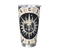 GTKSYNVE Astrological sign Gobelet isotherme en acier inoxydable avec couvercle anti-fuite et paille pour voiture, 591 ml, sans BPA, réutilisable pour extérieur