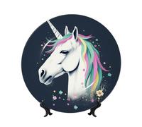 GTKSYNVE Be Animal Assiettes décoratives en porcelaine anglaise de 20,3 cm avec présentoir en céramique pour la maison, le bureau, la décoration murale