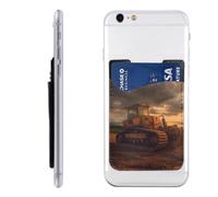 GTKSYNVE Bulldozer Portefeuille de soirée à coller en cuir pour téléphone portable, porte-cartes de crédit, étui pour carte d'identité, compatible avec la plupart des téléphones portables