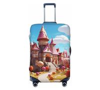 GTKSYNVE Candy land Housse de bagage pour valise, approuvée par la TSA, housse de protection en élasthanne extensible lavable pour bagages de voyage grande taille 45,7 à 81,3 cm, Noir , XL