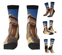 GTKSYNVE Chaussettes de course à pied respirantes et décontractées pour homme et femme - Motif histoire de la Grèce, 3 noir., taille unique