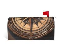 GTKSYNVE Couverture magnétique pour boîte aux lettres motif boussole et carte routière - Taille standard - 64,8 x 53,3 cm - Étanche - Pour décoration de jardin et d'extérieur