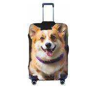 GTKSYNVE Dog Corgi Housse de bagage pour valise approuvée Tsa en élasthanne extensible lavable Housse de protection pour bagages de voyage Grande taille 45,7 à 81,3 cm, Noir , S