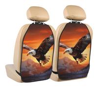 GTKSYNVE Eagle Flying in The Sunset Lot de 2 housses de siège arrière pour voiture, VUS, monospace ou camion, housses de siège de voiture extra larges pour siège arrière, protection étanche contre la