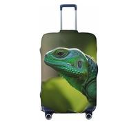 GTKSYNVE Green Lizard Housse de bagage pour valise approuvée par la TSA, housse de protection en élasthanne extensible lavable pour bagages de voyage grande taille 45,7 à 81,3 cm, Noir , M