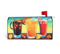 GTKSYNVE Happy Hour - Housses magnétiques de boîte aux lettres de taille standard 64,8 x 53,3 cm - Couverture décorative imperméable pour boîte aux lettres personnalisée pour décoration de jardin et