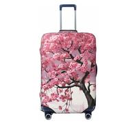 GTKSYNVE Housse de bagage à motif d'arbre rose pour valise, approuvée par la TSA, housse de protection en élasthanne extensible lavable pour bagages de voyage grande taille 45,7 à 81,3 cm, Noir , XL