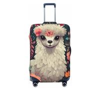 GTKSYNVE Housse de bagage à motif lama pour valise, approuvée par la TSA, housse de protection en élasthanne extensible lavable pour bagages de voyage, grande housse pour 45,7 à 81,3 cm, Noir , M