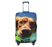 GTKSYNVE Housse de bagage amusante pour valise approuvée par la TSA, housse de protection en élasthanne extensible, lavable, housse de bagage de voyage grande taille pour 45,7 à 81,3 cm, Noir , S