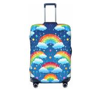 GTKSYNVE Housse de bagage arc-en-ciel et nuages en forme de gouttes de pluie pour valise, approuvée par la TSA, housse de protection en élasthanne extensible lavable pour bagages de voyage grande